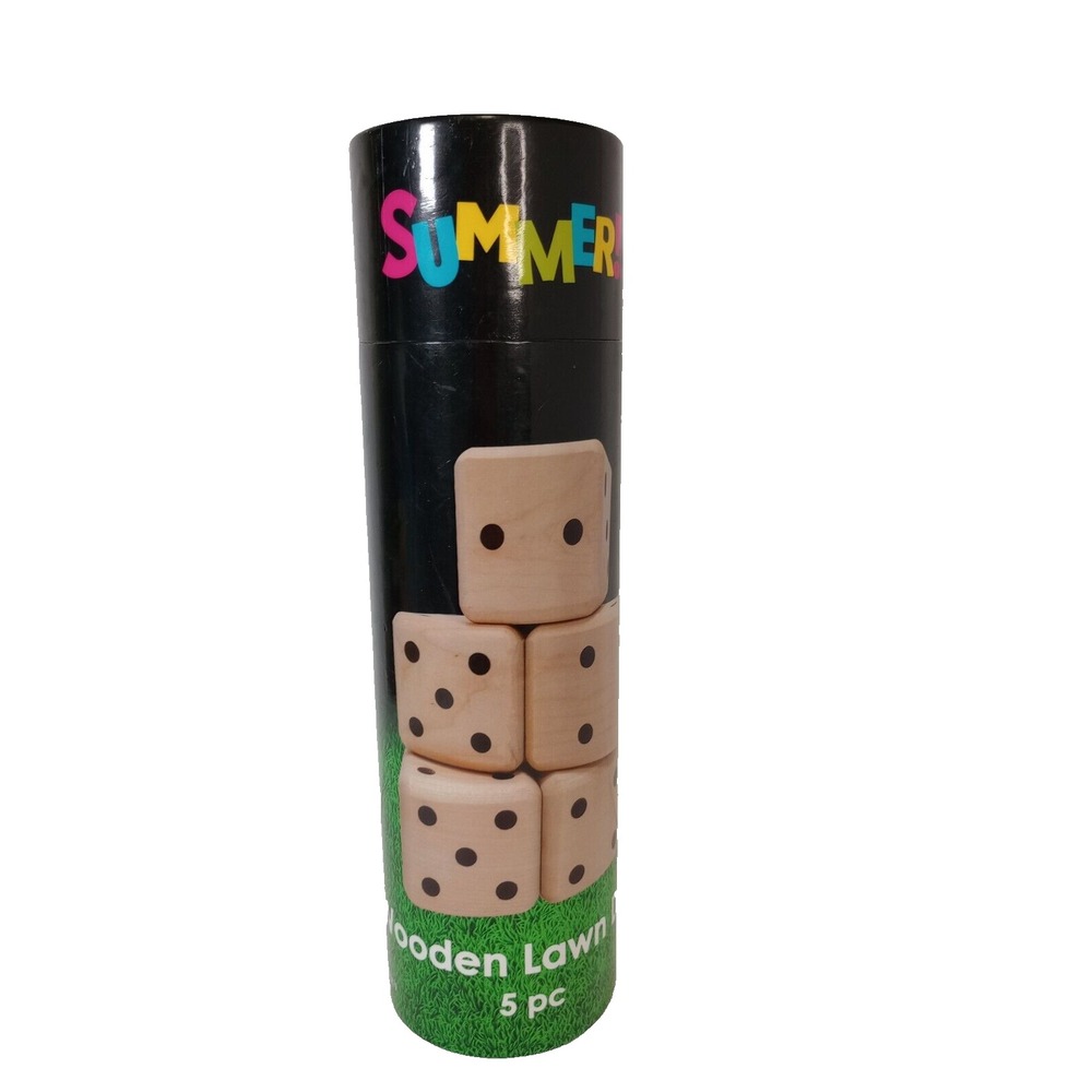 Hobby Lobby Summer Wooden Lawn Dice Set 5pc Large Outdoor Yard Game HL9168164